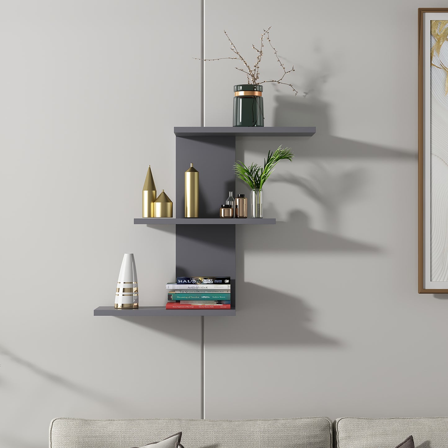 Wicker Floating Wall Shelf