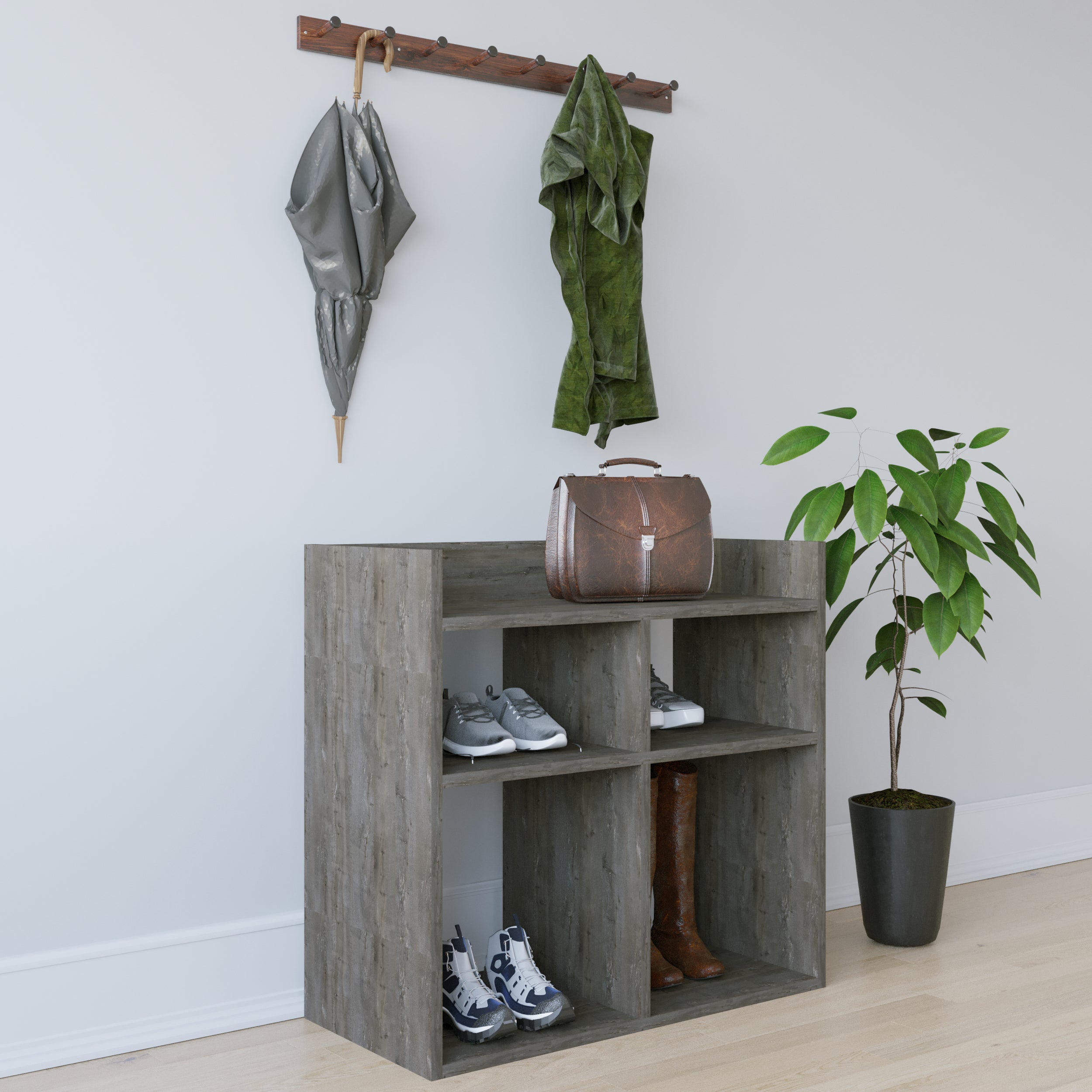 Vista Shoe Rack Dark Coffee