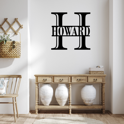 Personalized Monogram Metal Sign Handwriting