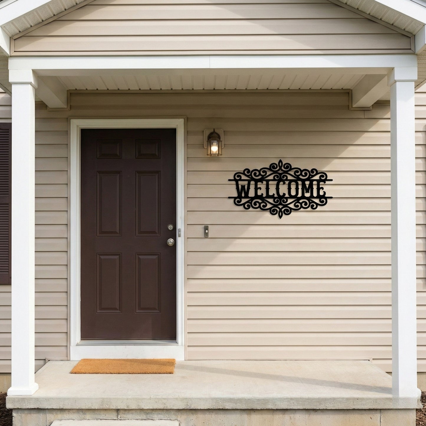Ornamental Welcome Metal Wall Art Sign
