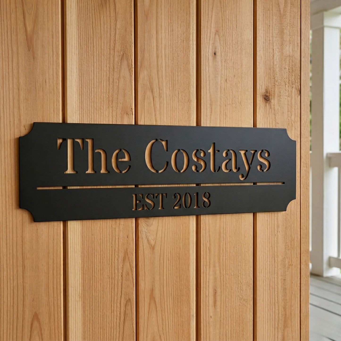 Custom Family Name Metal Sign - Straight Plaque Established Year