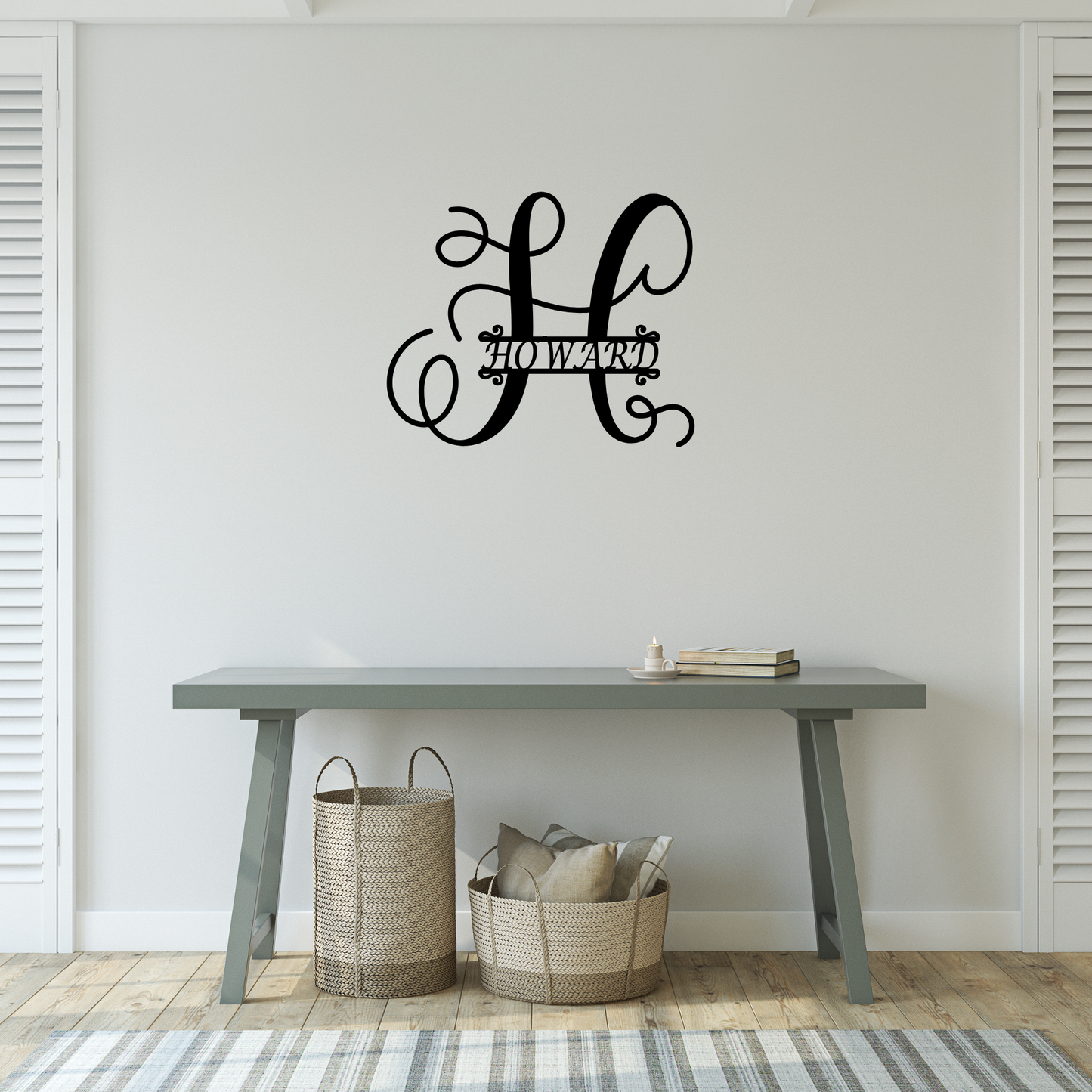 Personalized Monogram Metal Sign Calligraphy