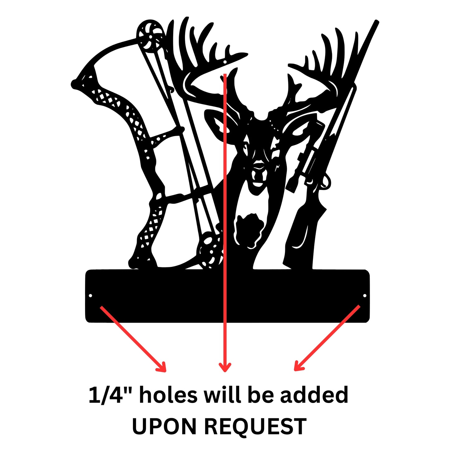 Custom Hunting Metal Sign - Deer, Bow & Rifle Wall Art