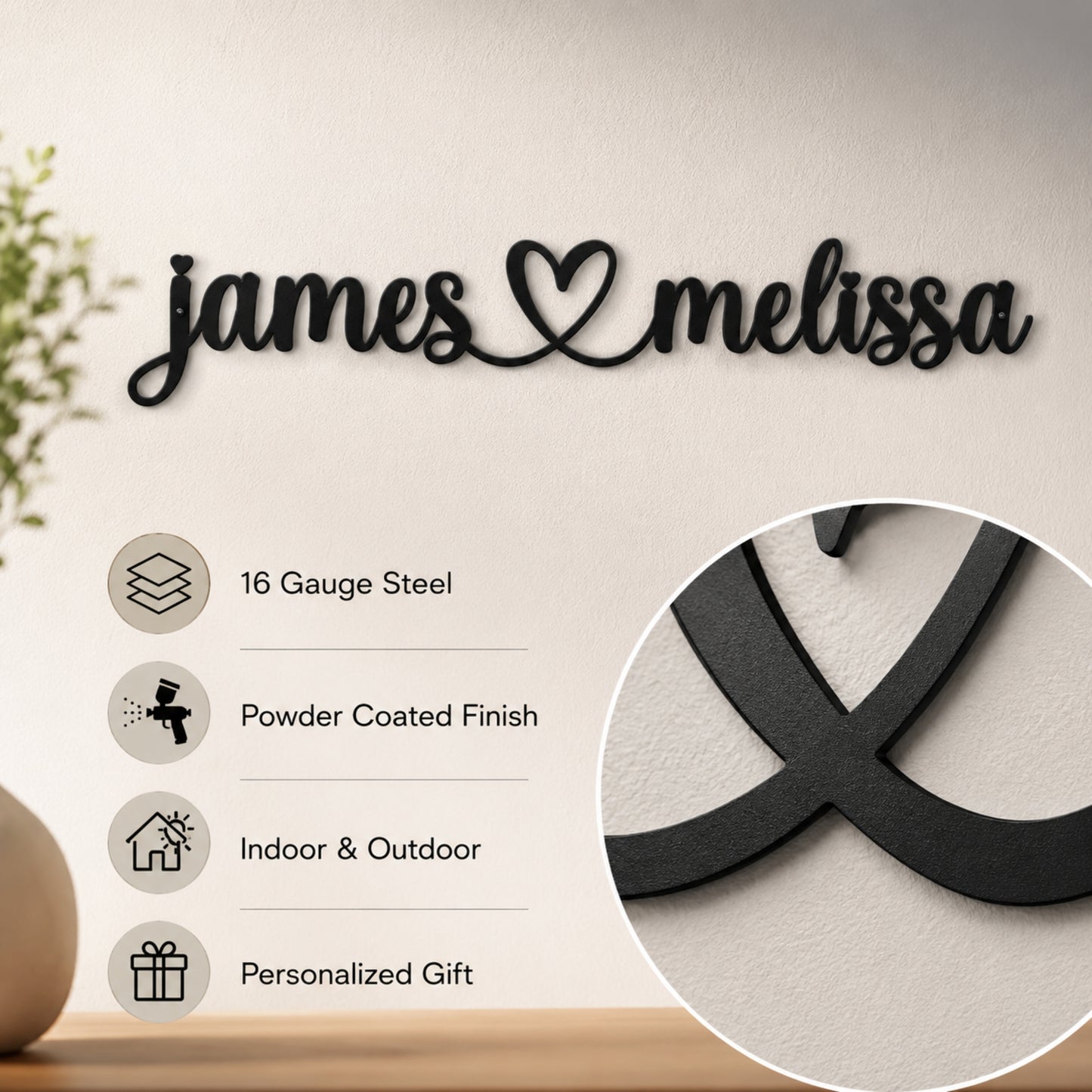 Personalized Couples Metal Wall Sign
