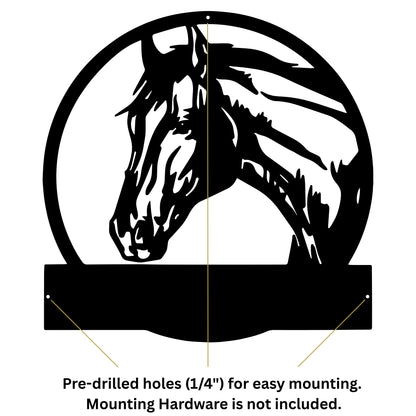 Custom Horse Metal Wall Art - Personalized Farm & Stable Sign