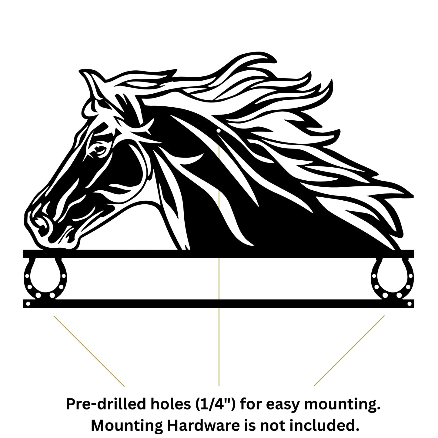 Custom Horse Metal Wall Art - Personalized Name Sign