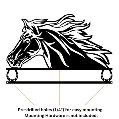 Custom Horse Metal Wall Art - Personalized Name Sign