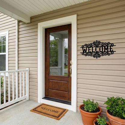 Ornamental Welcome Metal Wall Art Sign
