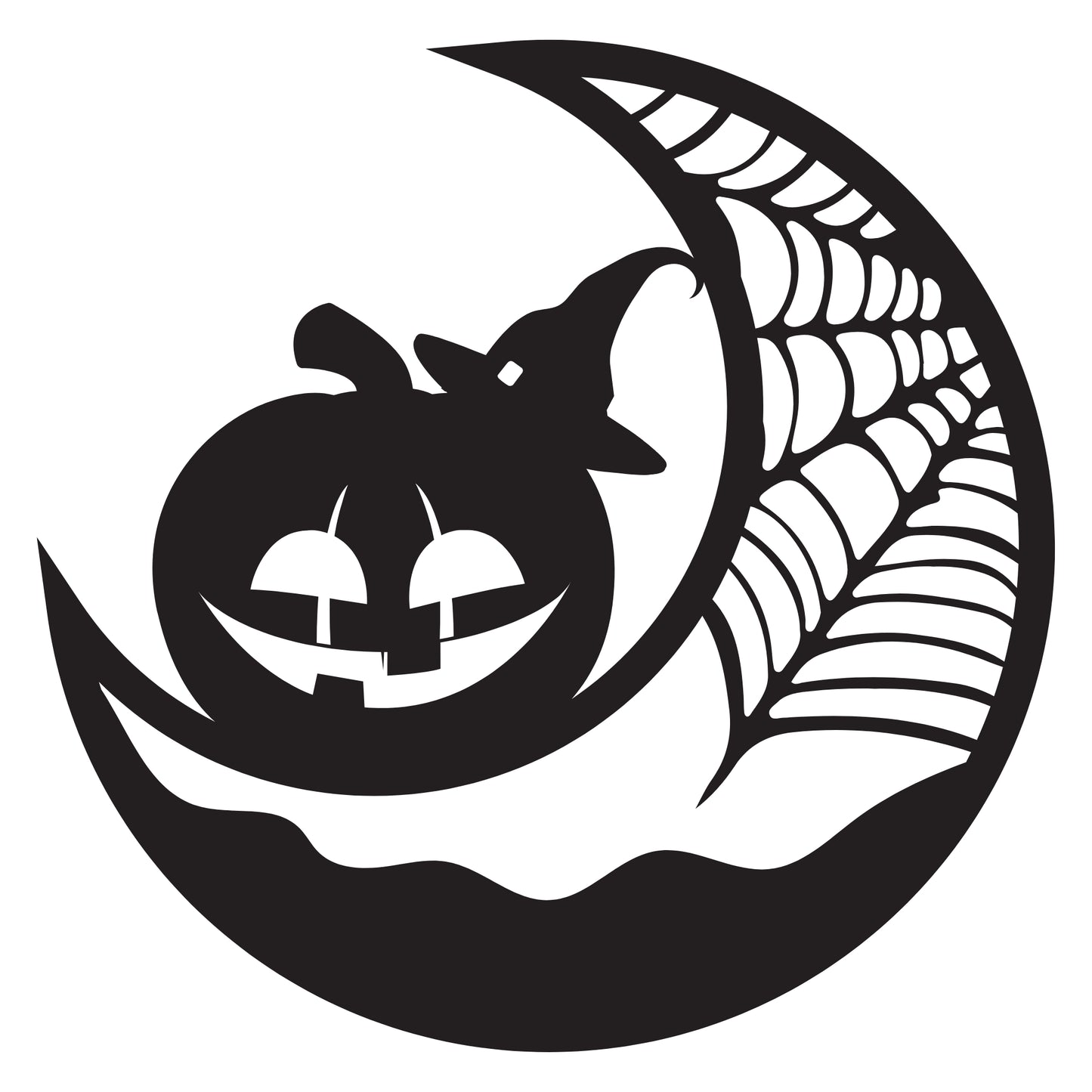 Halloween Pumpkin Witch Metal Wall Art