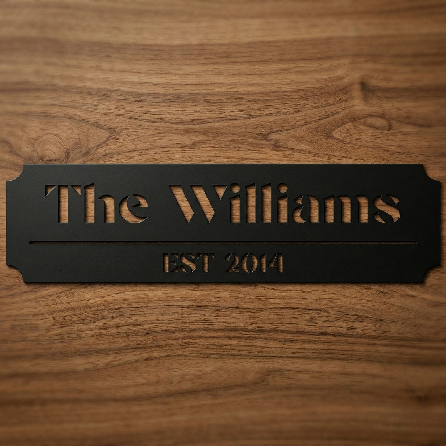 Custom Family Name Metal Sign - Art Deco with Established Date