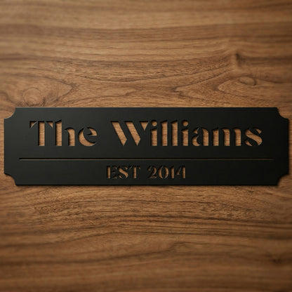 Custom Family Name Metal Sign - Art Deco with Established Date