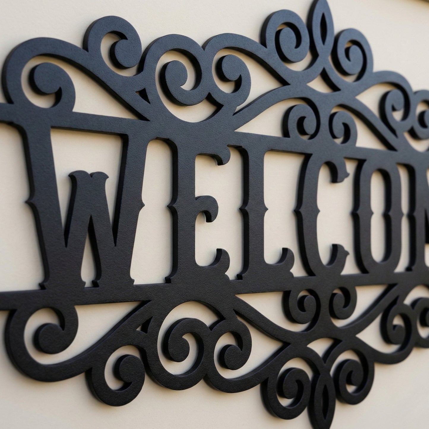 Ornamental Welcome Metal Wall Art Sign