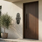 Vertical Welcome Metal Sign with Ornamental Scrollwork