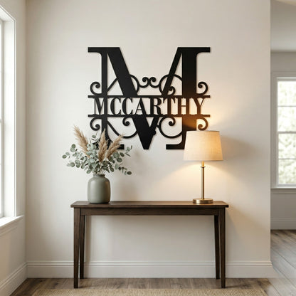 Personalized Monogram Metal Sign