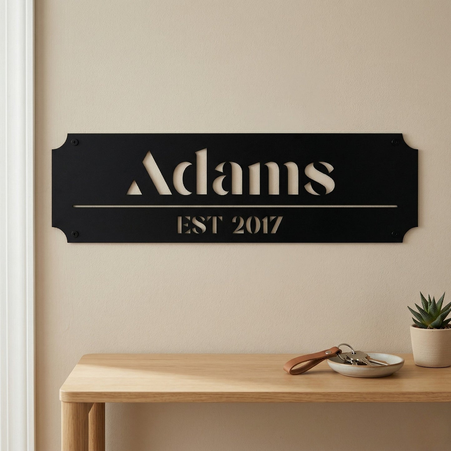 Custom Family Name Metal Sign - Art Deco with Established Date