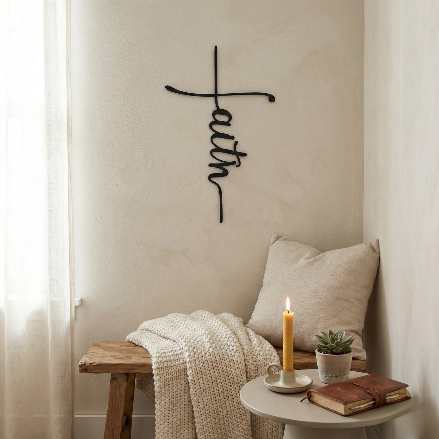 Faith Cross Metal Wall Art