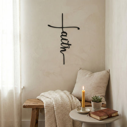 Faith Cross Metal Wall Art