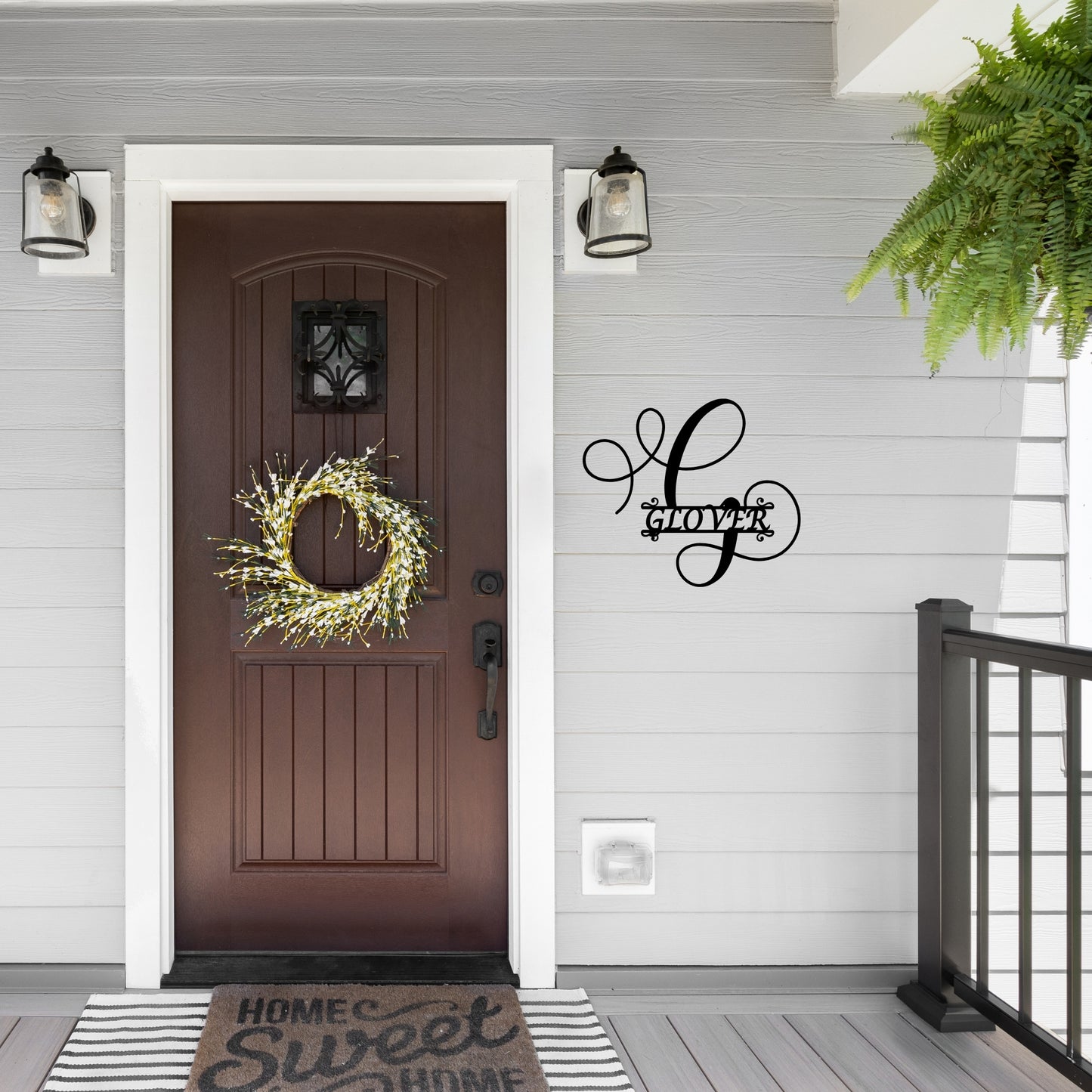 Calligraphy Family Name Monogram Metal Wall Art