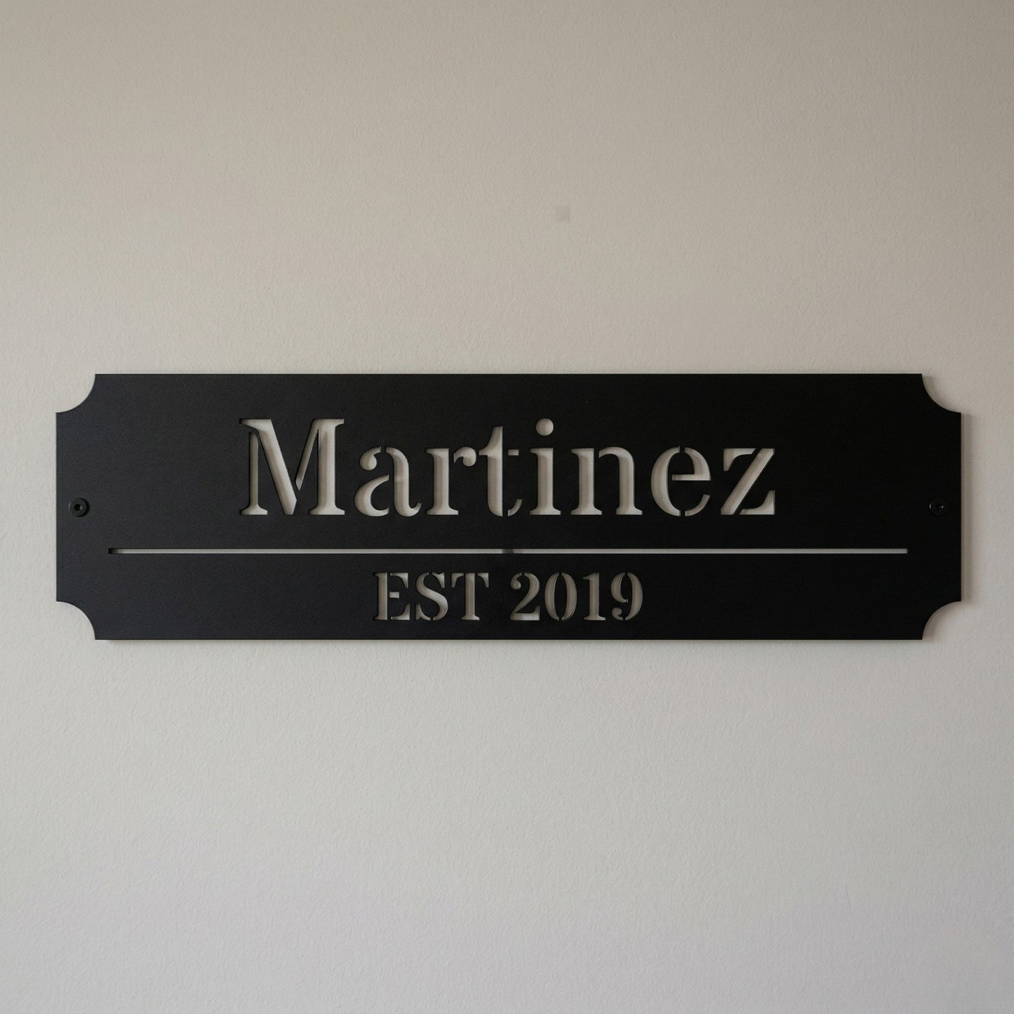 Custom Family Name Metal Sign - Straight Plaque Established Year