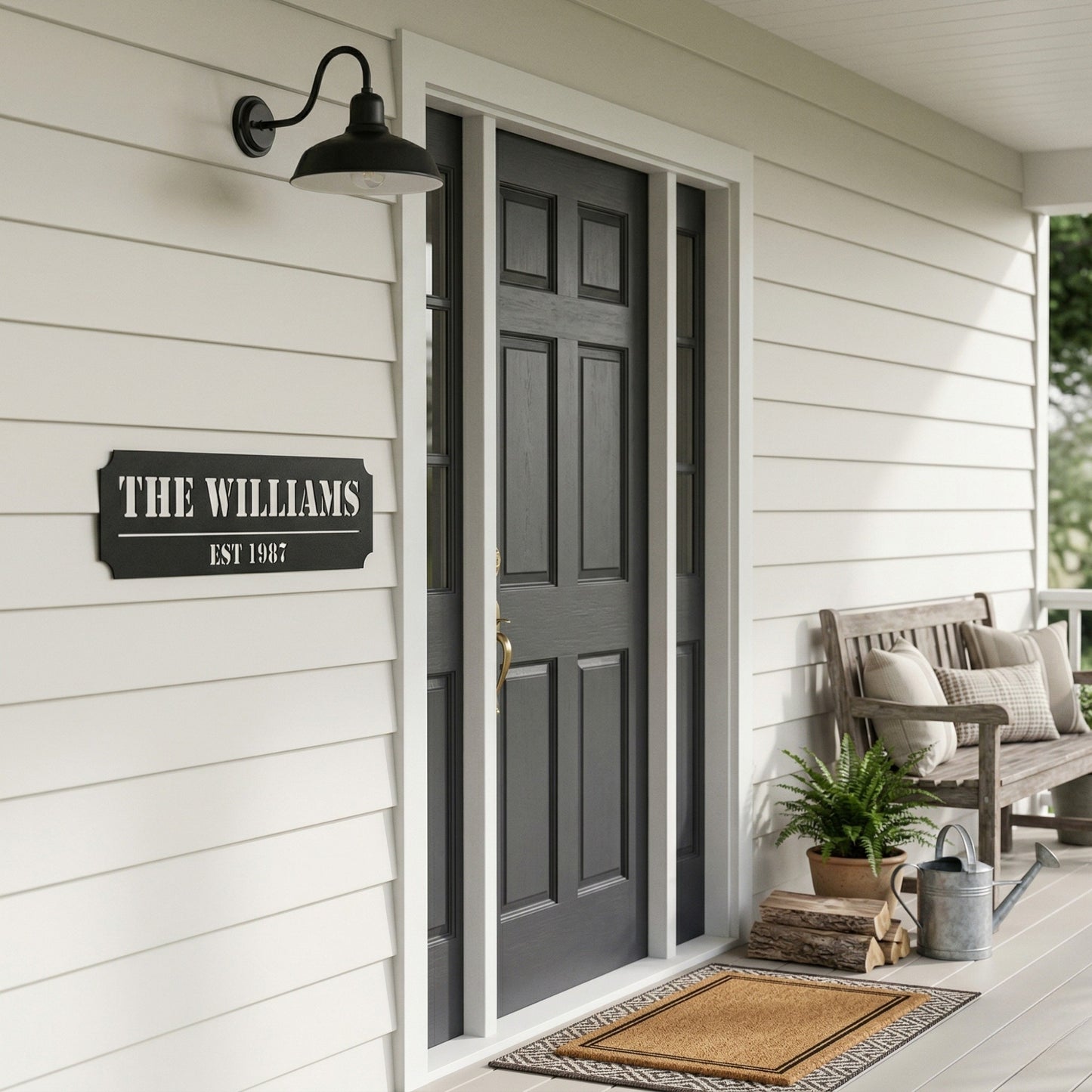 Custom Family Name Metal Sign - Straight Plaque with Established Year
