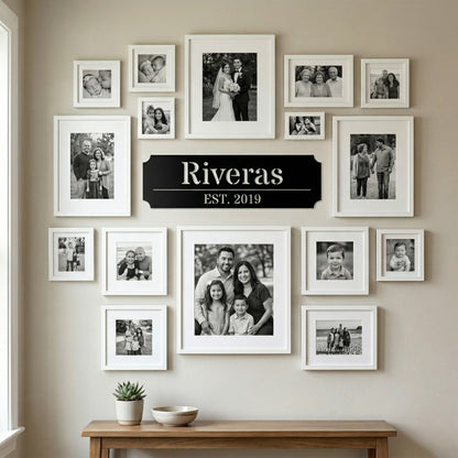 Custom Family Name Metal Sign - Straight Plaque Established Year