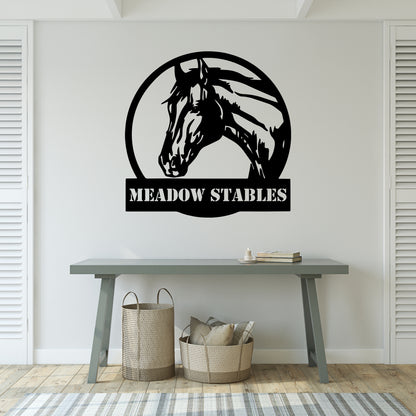 Custom Horse Metal Wall Art - Personalized Farm & Stable Sign