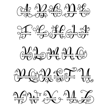 Personalized Monogram Metal Sign Calligraphy