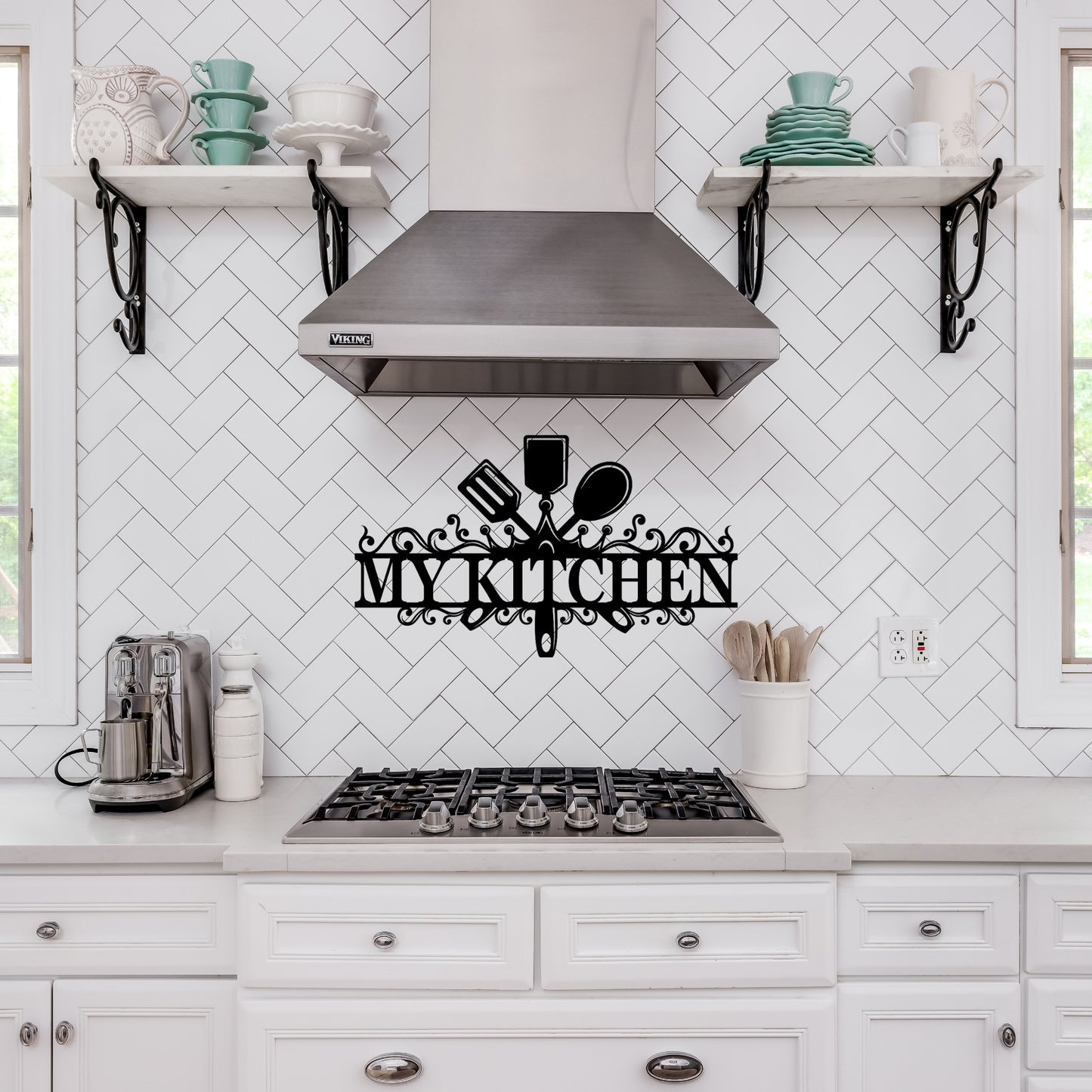 Custom Kitchen Utensil Metal Wall Art Sign - Personalized Text Design