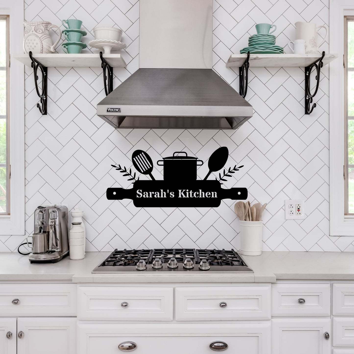 Custom Kitchen Metal Wall Sign - Utensils