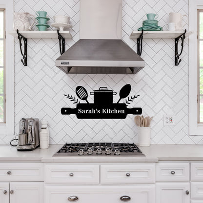 Custom Kitchen Metal Wall Sign - Utensils