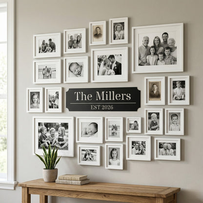Custom Family Name Metal Sign - Straight Plaque Established Year