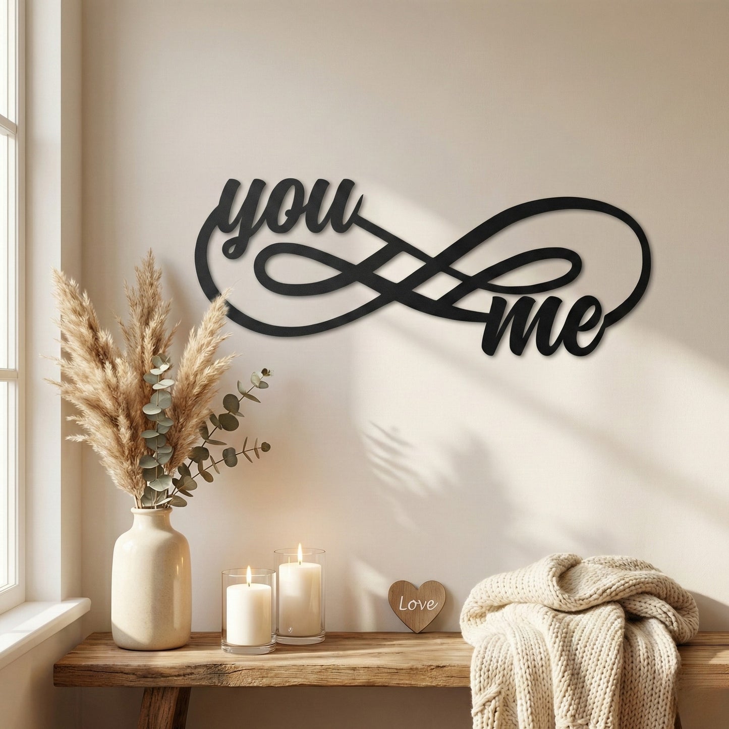 You & Me Infinity Metal Wall Art