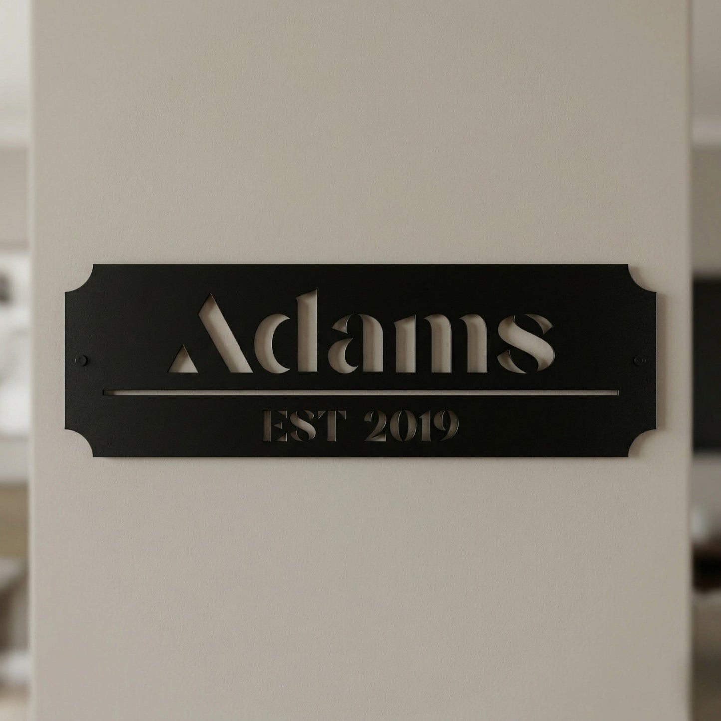Custom Family Name Metal Sign - Art Deco with Established Date