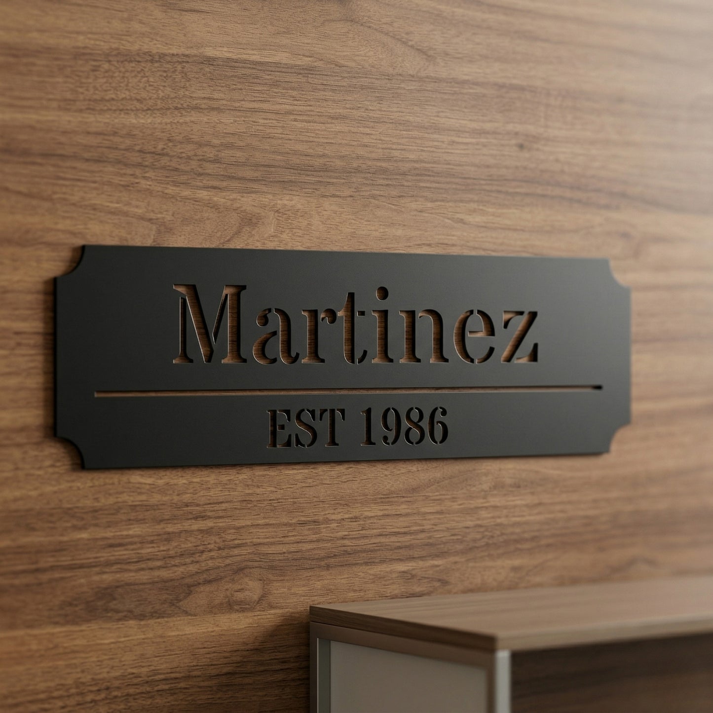 Custom Family Name Metal Sign - Straight Plaque Established Year