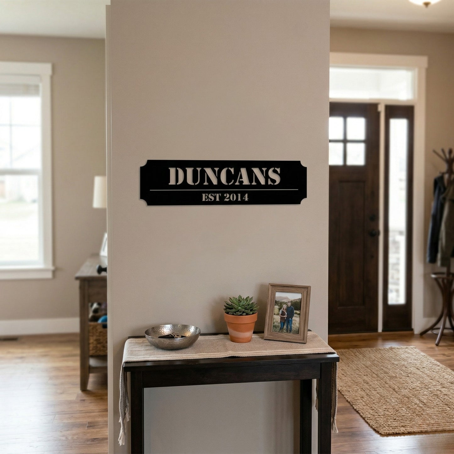 Custom Family Name Metal Sign - Straight Plaque with Established Year