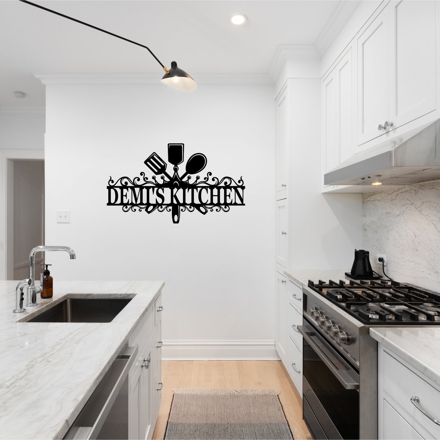 Custom Kitchen Utensil Metal Wall Art Sign - Personalized Text Design