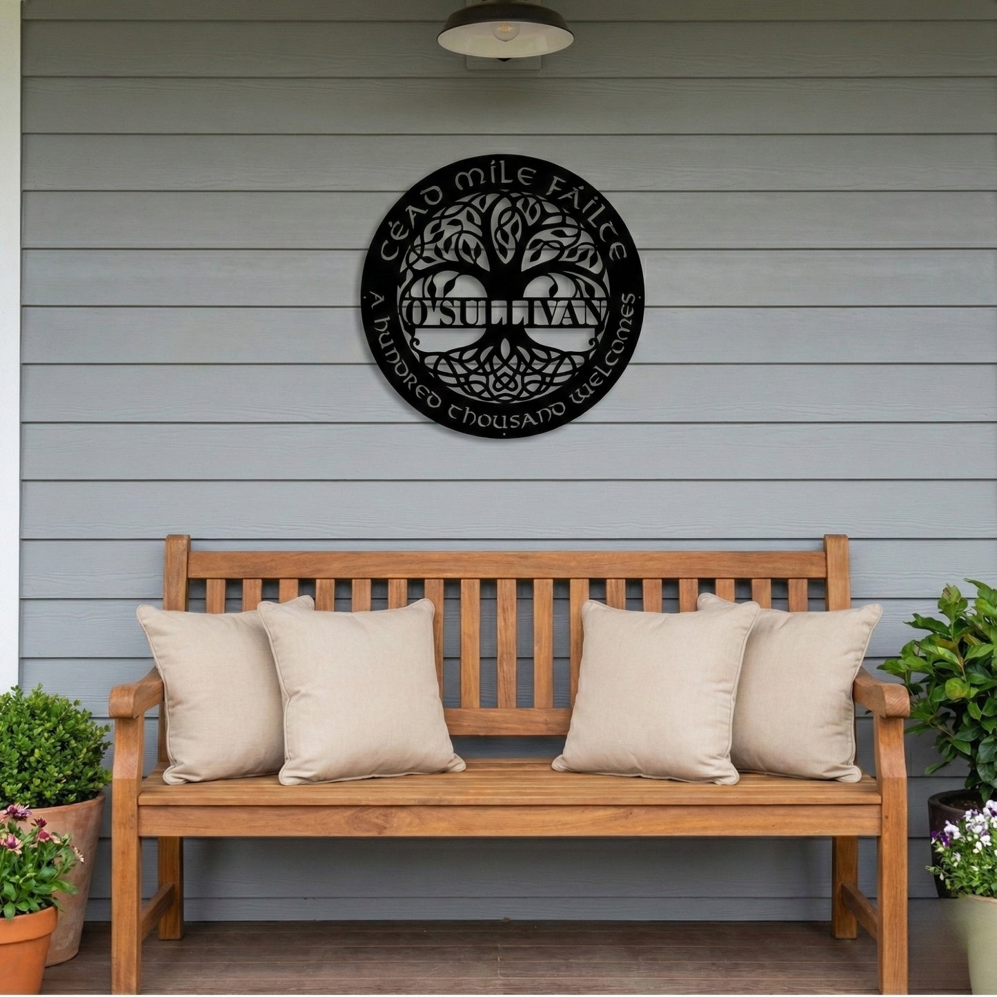 Custom Celtic Tree of Life Metal Wall Art with Family Name & Quote