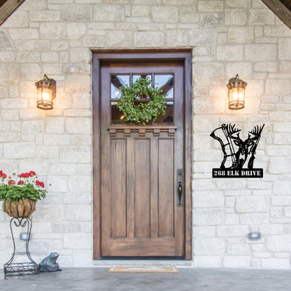 Custom Hunting Metal Sign - Deer, Bow & Rifle Wall Art