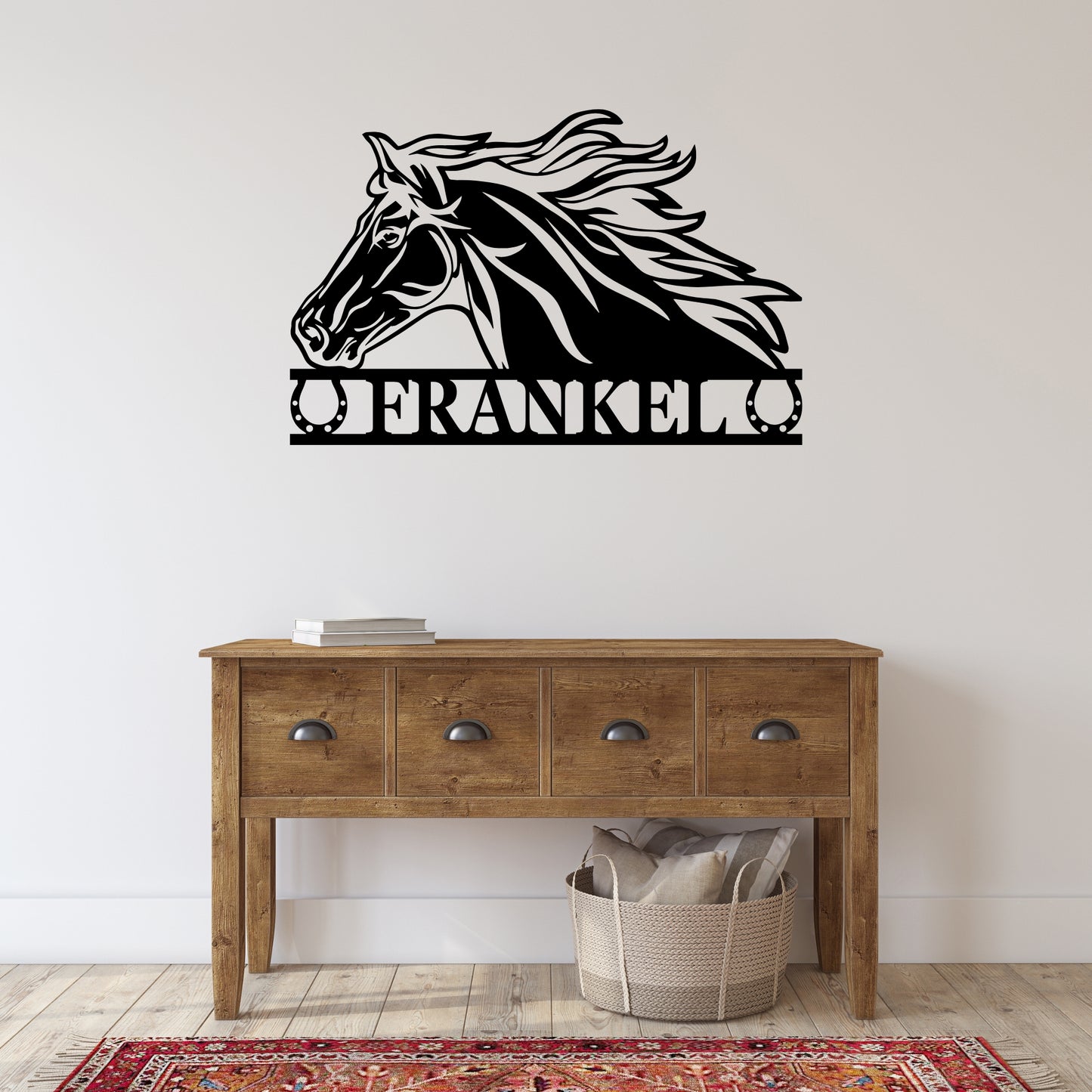 Custom Horse Metal Wall Art - Personalized Name Sign