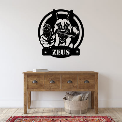 Custom Dog Metal Sign - Guard Dog Personalized Wall Art