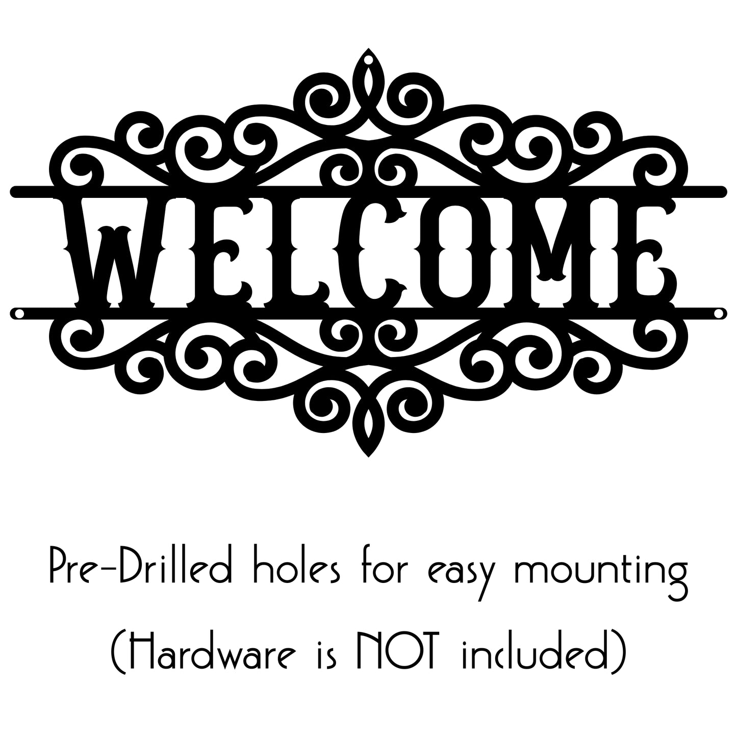 Ornamental Welcome Metal Wall Art Sign
