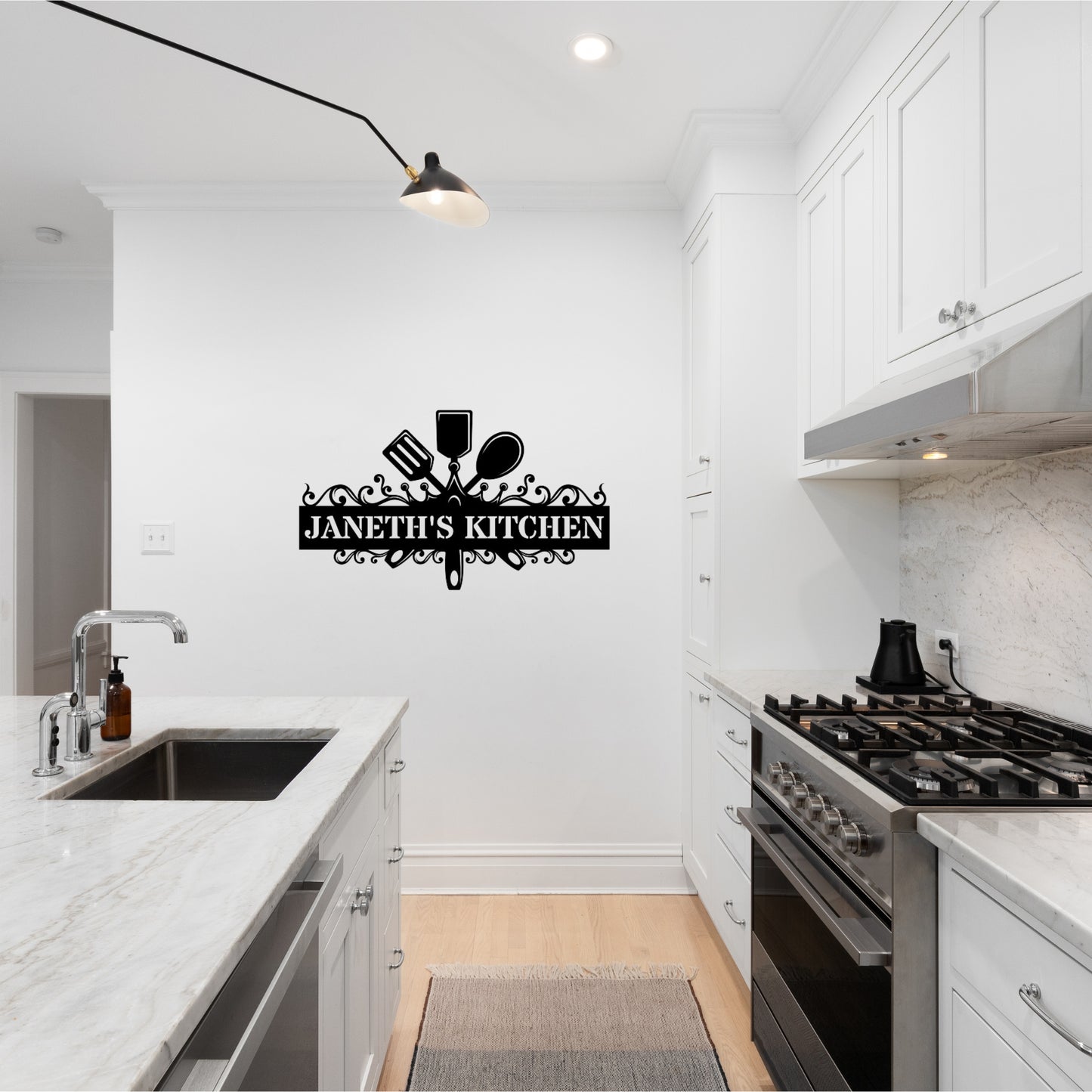 Custom Kitchen Utensil Metal Wall Art Sign - Personalized Text Design