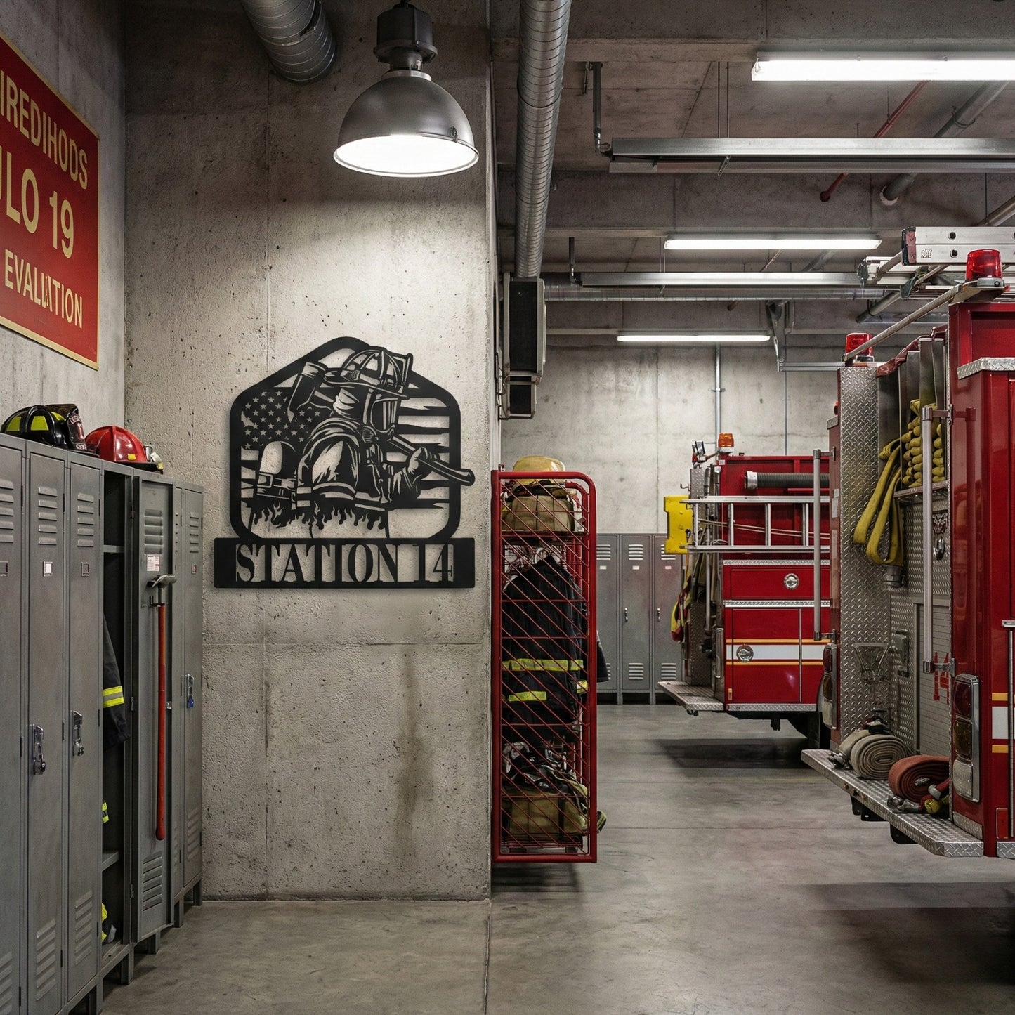 Firefighter Metal Wall Art with Custom Text