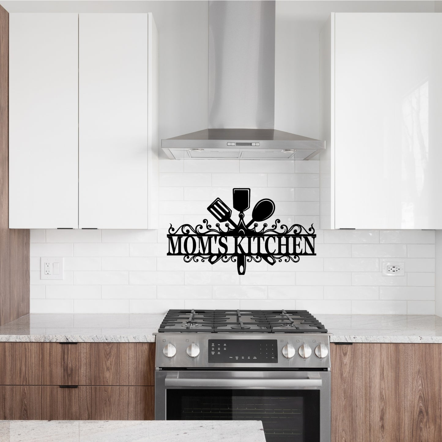Custom Kitchen Utensil Metal Wall Art Sign - Personalized Text Design