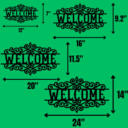 Ornamental Welcome Metal Wall Art Sign