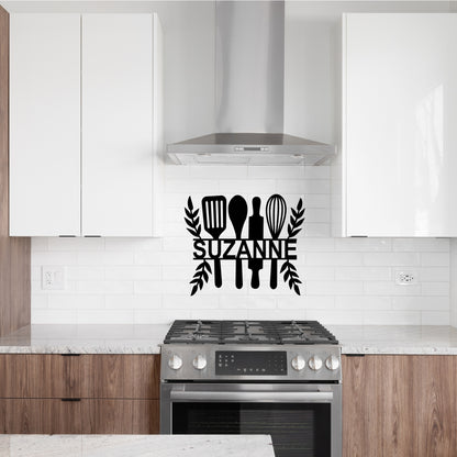 Personalized Kitchen Tools Metal Wall Art