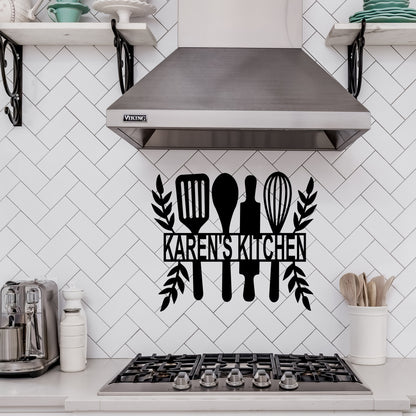 Personalized Kitchen Tools Metal Wall Art