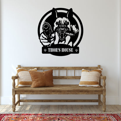 Custom Dog Metal Sign - Guard Dog Personalized Wall Art
