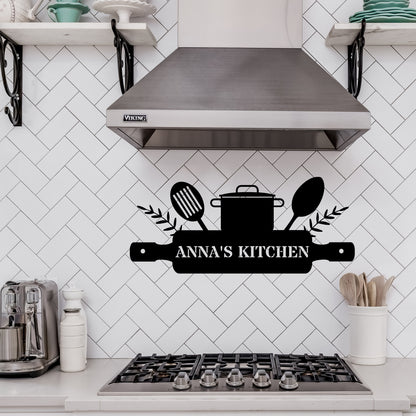 Custom Kitchen Metal Wall Sign - Utensils