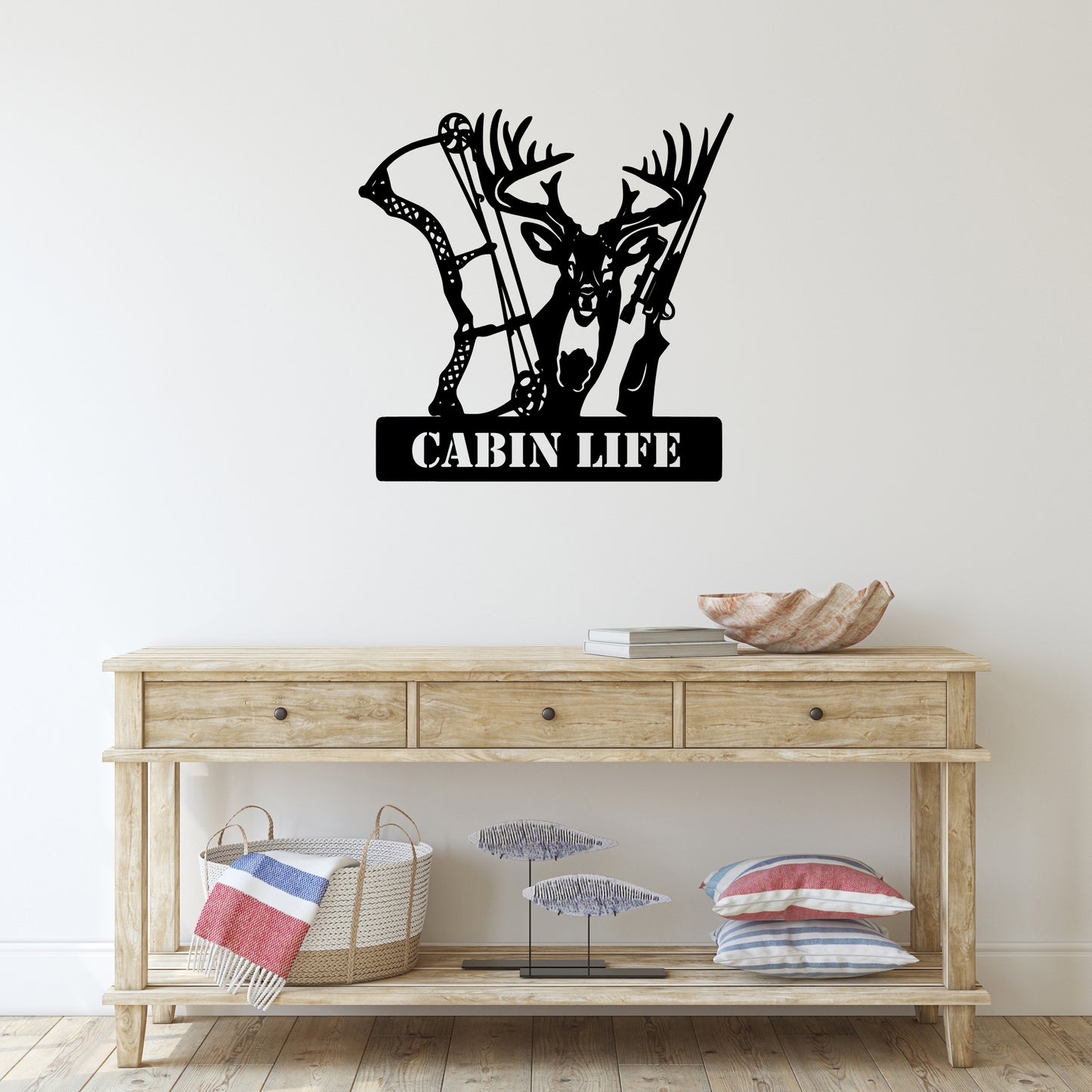 Custom Hunting Metal Sign - Deer, Bow & Rifle Wall Art